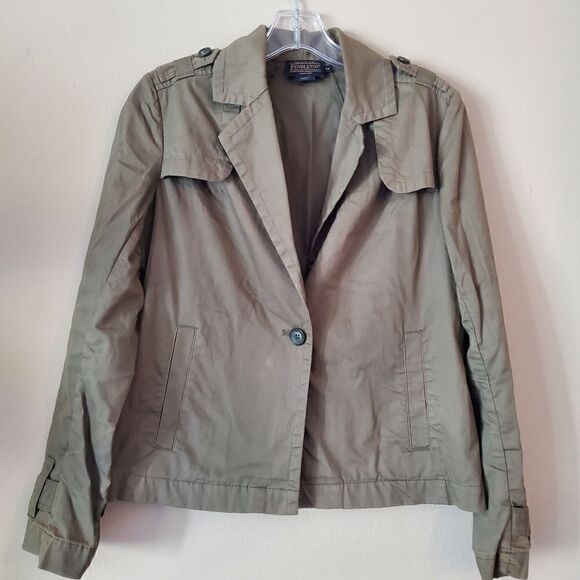 Pendleton Button Close Utility Jacket Cotton Lightweight Green Size XS - Picture 1 of 10